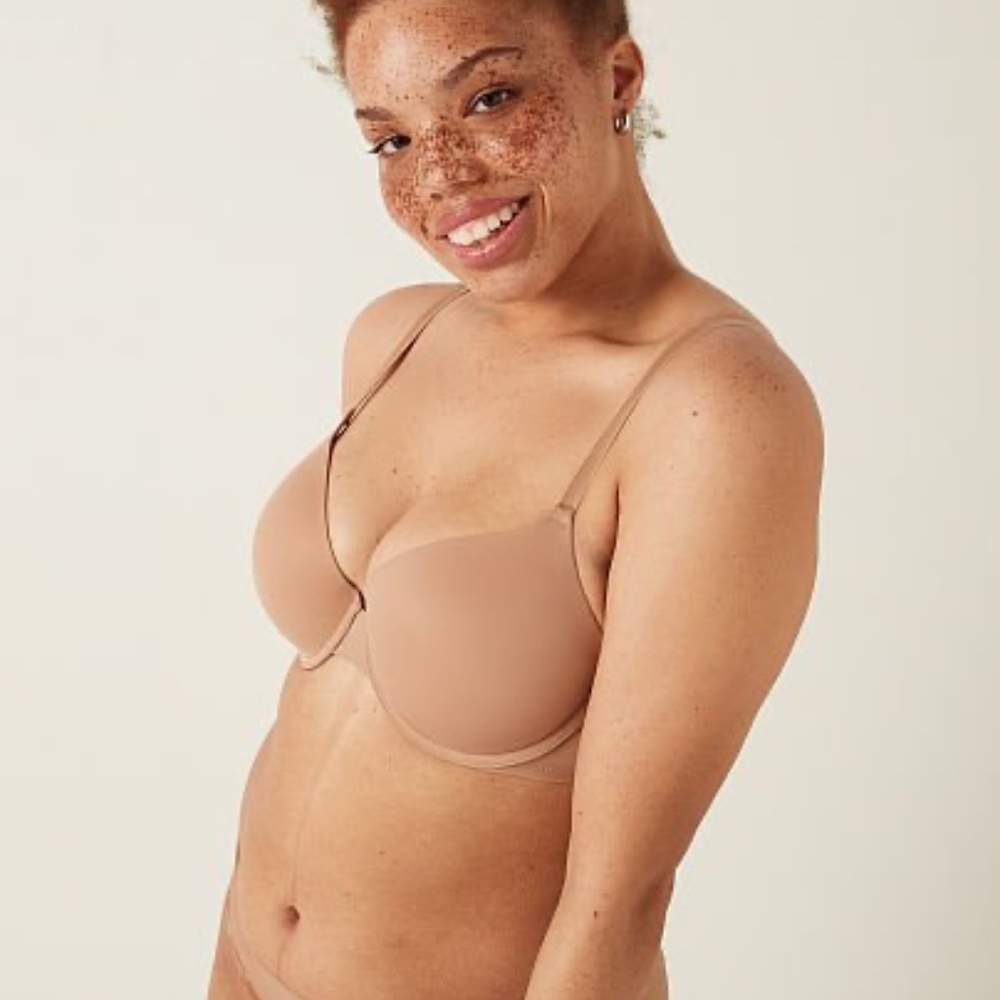 Victoria's Secret PINK Wear Everywhere T-Shirt Lightly Lined Bra 32B Mocha Latte